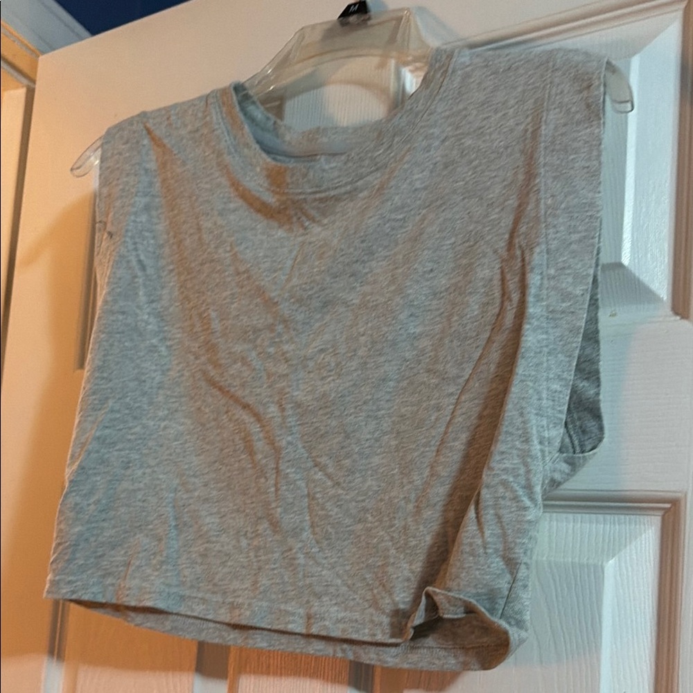 Women's Grey Sleeveless Crop Tank - Soft Everyday Crop Top
